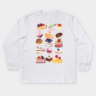 tasty cakes watercolor Kids Long Sleeve T-Shirt